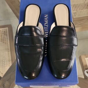 Stuart Weitzman Black Slip-On Loafers